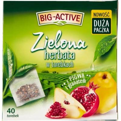 Big-Active Zelený čaj s kdoule a granátovým jablkom 40 x 1,5 g