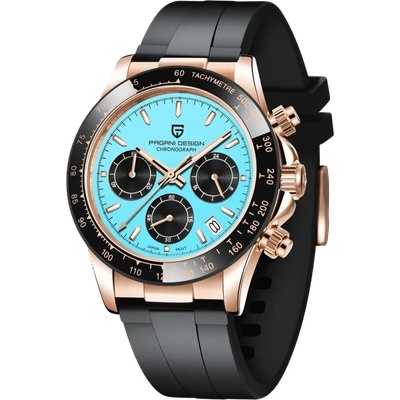 Pagani design Мъжки часовник Pagani Design Quint, Кварцов, Хронограф, Черен / Син (PD-1664-BLACK-BLUE)