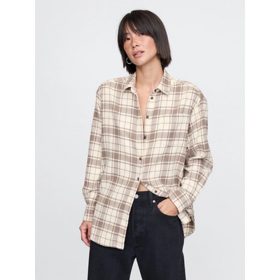 GAP oversize flanelová košile Big Shirt Béžová