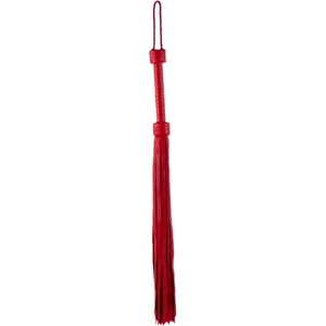  Висококачествен бич, дължина от 75см. - Calf Leather Tails Red (DEVIL00053)