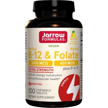 Image 1 of Jarrow Formulas Methyl B-12 1000 mcg & Methyl Folate 400 mcg [100 Дъвчащи таблетки] Лимон
