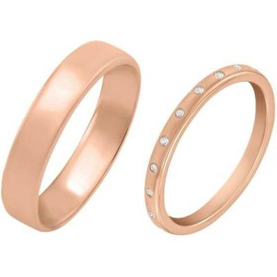 Eppi Zlatý eternity snubní prsten s lab grown diamanty a komfortní pánský Miomi RW46954