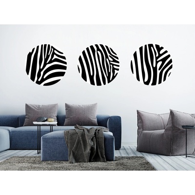 Nalepte.cz Kruhy motív zebra nálepky na stenu 3 ks kruhov, každý s rozmermi 90 x 90 cm