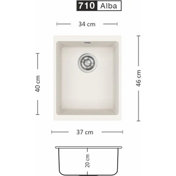 Image 1 of Eurolux COVER 370 U Композитна мивка за вграждане под плот (COVER 370 U)