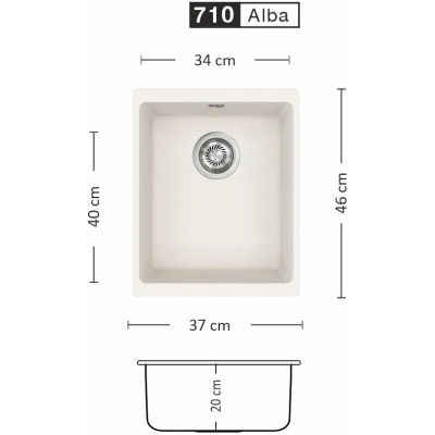 Eurolux COVER 370 U Композитна мивка за вграждане под плот (COVER 370 U)