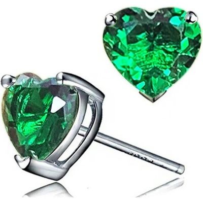 Izmael náušnice Small Hearts Zelená KP29318