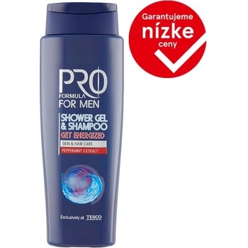 Tesco Pro Formula For men get energized sprchový gél a šampón 400 ml
