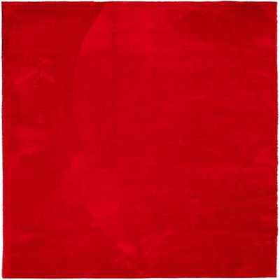 Килим HUARTES с къс косъм, мек и миещ се, червен, 120x120 см