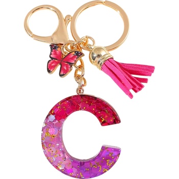 HARAHU Ключодържател Азбука - c / Розова / Пеперуда kp37947 (37947)