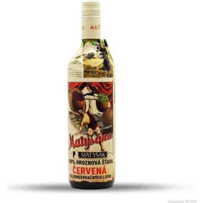 Mošt hroznový červený 100% 0,75l MATYŠÁK
