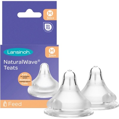 Lansinoh NaturalWave биберон за шише Medium 2 бр