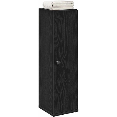 vidaXL Шкаф за баня с държач за ролки, черни, 20, 5x22x72 см (858516)