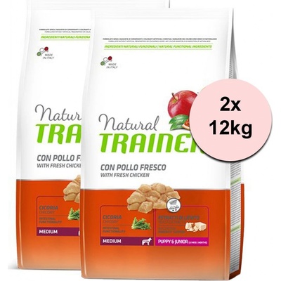 Nova Foods Trainer Natural Medium Puppy & Junior fresh chicken 2 x 12 kg