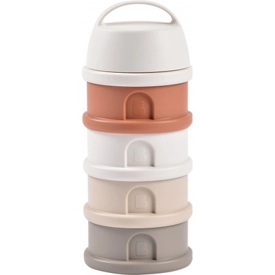 Beaba sada kelímků na sušené mléko cotton white terracotta