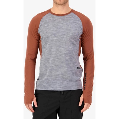 Mons Royale Temple Merino Long Sleeve cinnamon/grey heather