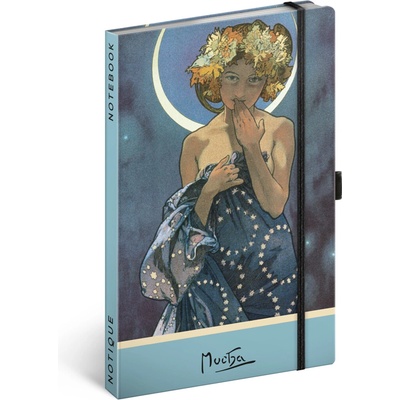 Notes Alfons Mucha Luna tečkovaný