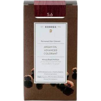 Image 1 of KORRES Боя за коса с технология pigment-lock с Арганово масло Светло червено кафяво , Korres Argan Oil Advanced Colorant - Permanent 5.6 Light Red Brown