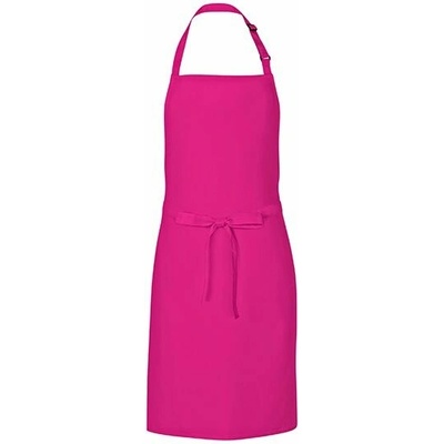Link Kitchen Wear Univerzální keprová zástěra s laclem a nastavitelným páskem u krku Fuchsiová 72 x 85 cm X986