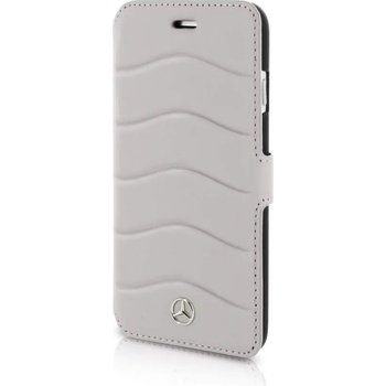 Image 1 of Mercedes-Benz Folio Case - кожен калъф (естествена кожа), тип портфейл за iPhone SE (2022), iPhone SE (2020), iPhone 8, iPhone 7 (сив)