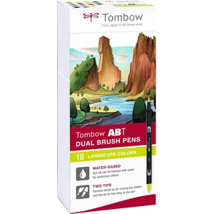 Tombow Маркер ABT Dual Brush 18P-6 Ландшафт картон (18) (ABT-18P-6)