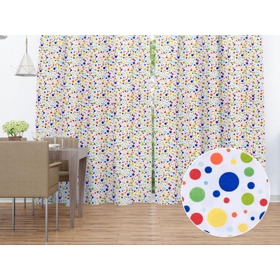Biante Bavlnený záves Sandra SA-006 Farebné bodky na bielom 140x260 cm