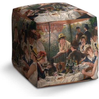 Sablio Taburet Kocka Snídaně veslařů - Auguste Renoir: 40x40x40 cm