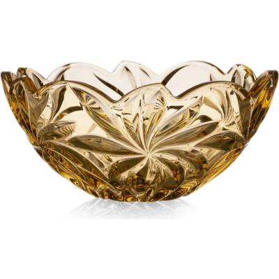 Aurum Crystal mísa Flora amber 280 mm