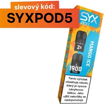 Syx Pod Mango Ice 16,5 mg 2 x 950 potáhnutí 1 ks