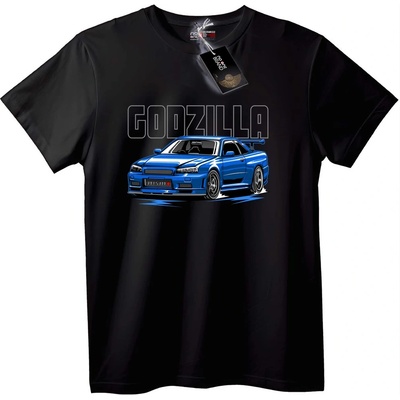 NOONEBRAND Тениска Godzilla Синя - S, Black