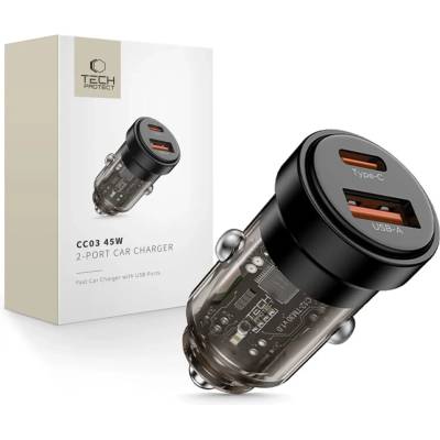 Tech-Protect CC03 дво-портово зарядно за кола PD45W/QC3.0 черно (5906302361656)