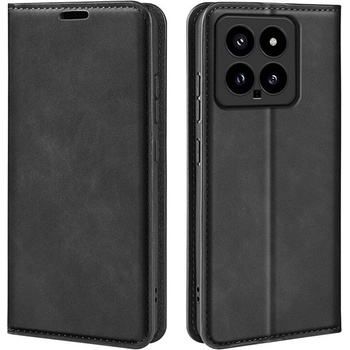 GKK Кожен Калъф с Джобове за Xiaomi 14, Wallet Book Case, Черен (5906601664441)