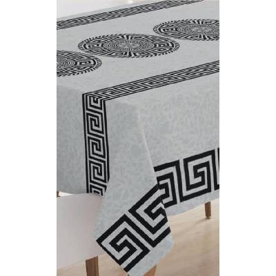 Obrus PVC 2005D reliéfne veľké ornamenty čierne na sivom podklade metráž, 20 m x 140 cm, IMPOL TRADE