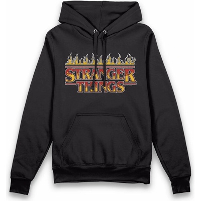 Bioworld mikina s kapucí černá s nápisem Stranger Things