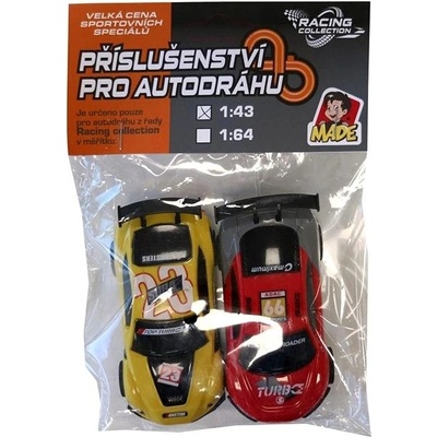 MaDe Autodráha náhradní autíčka 2 ks 1:43 žlutá červená – Zboží Dáma MaDe Autodráha náhradní autíčka 2 ks 1:43 žlutá červená – Zboží Dáma
