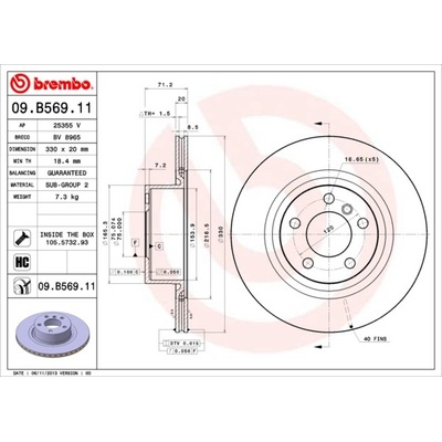 BREMBO Brzdový kotúč 09B56911