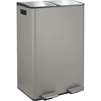spirella Кафяво-сиво стоманено кошче за боклук 2x30 l за рециклиране с педал Aliya - Spirella (10.29499)