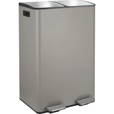 spirella Кафяво-сиво стоманено кошче за боклук 2x30 l за рециклиране с педал Aliya - Spirella (10.29499)