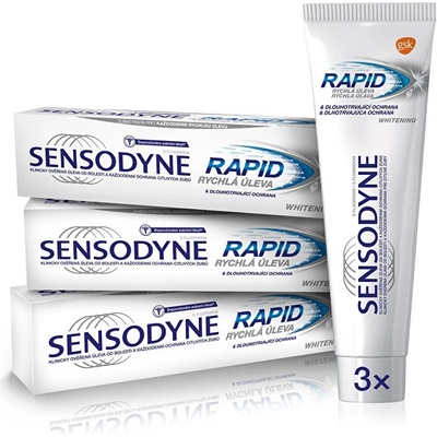 Sensodyne Zubní pasta pro citlivé zuby Rapid 3 x 75 ml