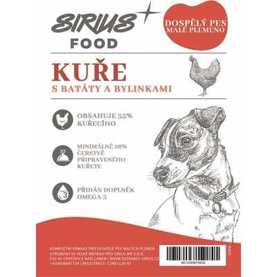 Sirius Food Grain Free Adult Mini kuře s batáty a bylinkami 2 kg
