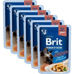 Brit Капсула BRIT Premium Cat Delicate Fillets in Gravy with Chicken for Sterilised 6 x 85 г