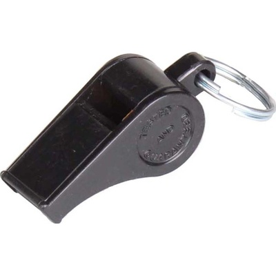Merco plastic whistle black plus plastová píšťalka so šnúrkou