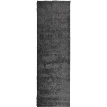 Шаги килим с дълъг косъм, модерен, антрацит, 80x250 см