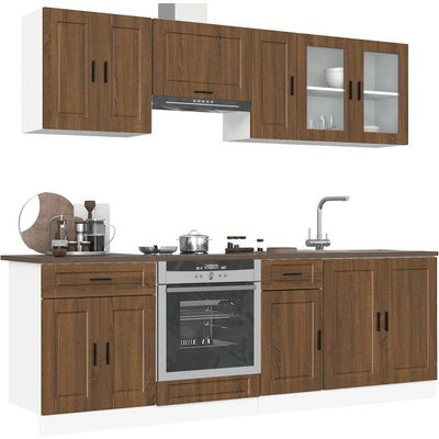 vidaXL Комплект кухненски шкафове от 8 части Kalmar, инженерно дърво (3314848)