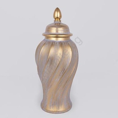 Eurolamp Керамичен буркан 40, 8x17, 5 см златист/сив (EU0525)