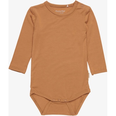 Dětské body s dlouhým rukávem z bambusu hnědé Chipmunk MINYMO