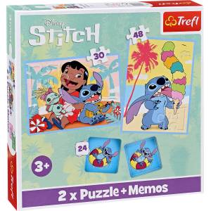 Trefl Пъзел Trefl 2 в 1 - Щастлив ден на Лило и Стич (93585) - baby