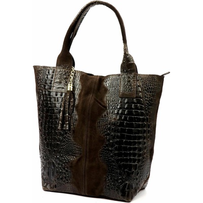 Luka Dámská velká kožená hnědá shopper kabelka A4 26-026