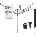 Brabantia 60 м метално сив въртящ се простор с цилиндър за бетониране в земята и предпазен калъф Brabantia от серия LIFT-O-MATIC ADVANCE (90300255)