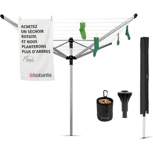 Brabantia 60 м метално сив въртящ се простор с цилиндър за бетониране в земята и предпазен калъф Brabantia от серия LIFT-O-MATIC ADVANCE (90300255)