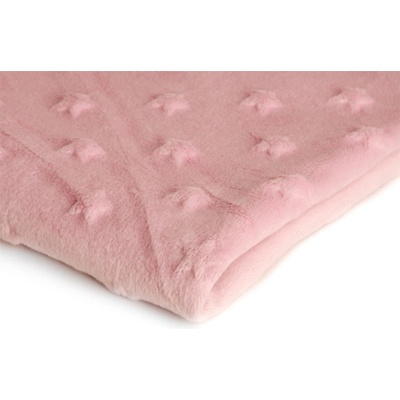Látka minky hvězdy, 320 g/m², šíře 155 cm, metráž, růžová